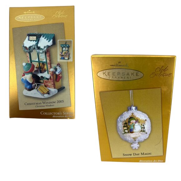 Hallmark Keepsake Ornament Set Snow Day Magic Christmas Window club exclusive - Picture 2 of 12